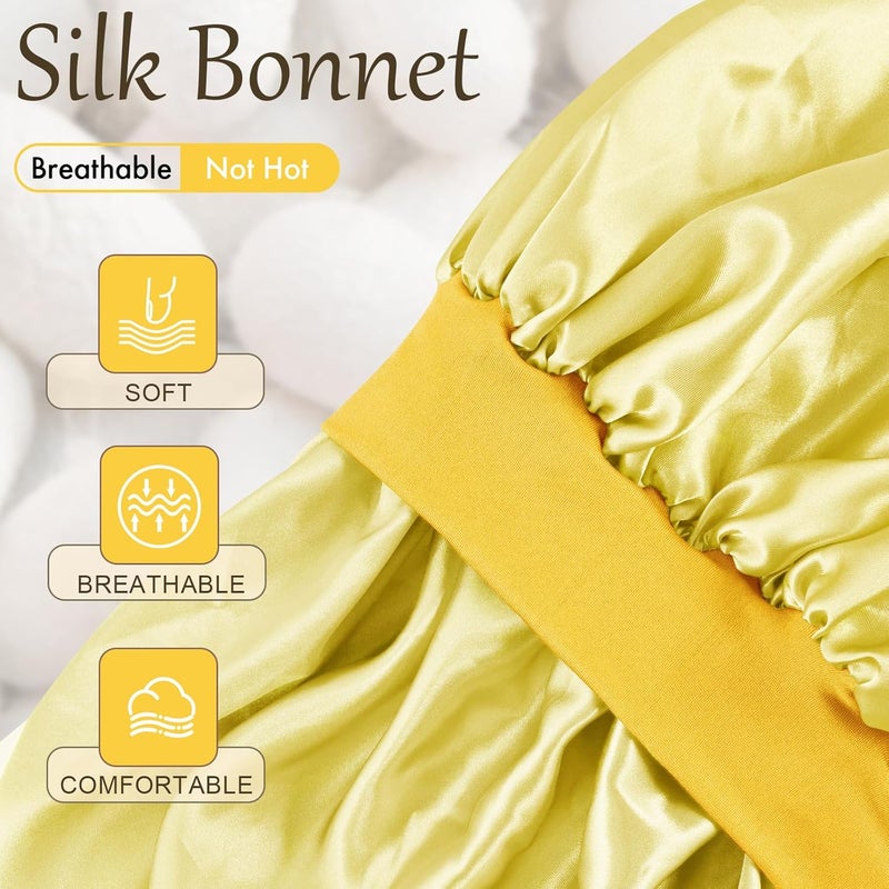 Doitory Store Satin Silk Bonnet for Sleeping, Soft Satin Lined Hair Bonnet for Women, Double Layer Sleep Nightcap - Image 2